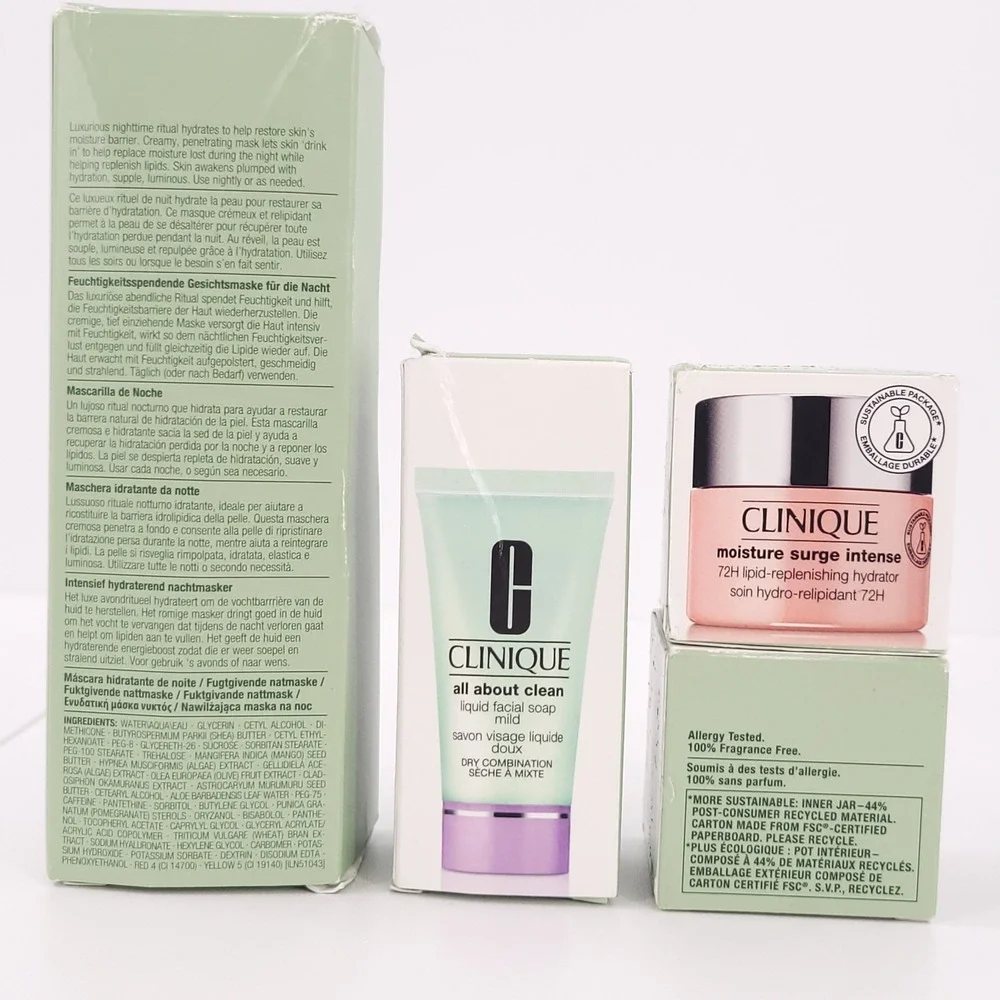Clinique Moisture Surge Mask Hydrator‎ Facial Soap Makeup Remover Lot of 5 NEW